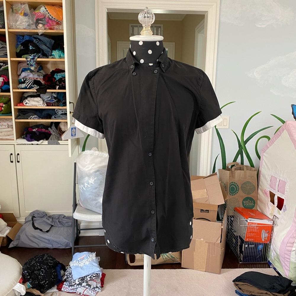 unique black button up